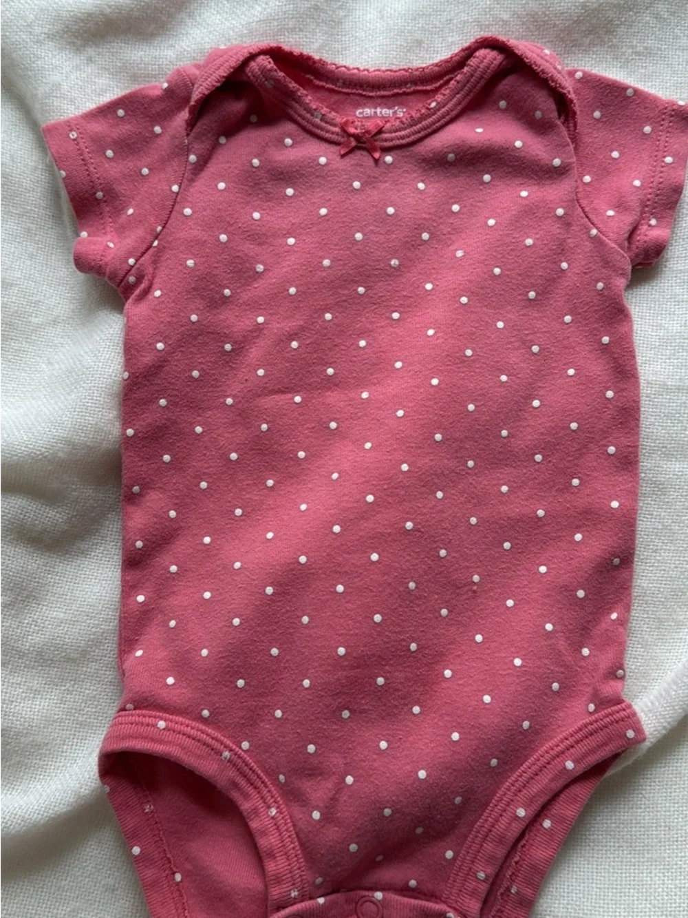 Carter's Pink Polka Dot One-Piece Bodysuit Duo - Light Pink & Dark Pink